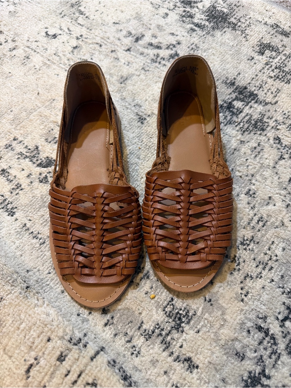ASOS Brown Woven Leather Moccasin Flats
